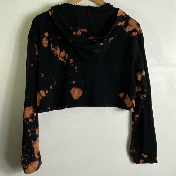 Fashion Nova Bleached Long Sleeves Hooded Cropped Top - Picture 4 of 6